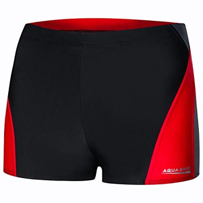 Aqua Speed Alex Mens Bañadores | Pantalones de baño para Hombres | Protección UV | 09. / 136 / Negro Gris Rojo | Tamaño: XL