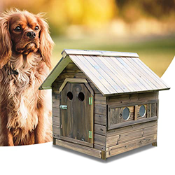 DHYBDZ Caja de Madera para casa de Perro al Aire Libre con Fondo extraíble, caseta para Mascotas Resistente a la Intemperie con Cubierta para la Lluvi precio