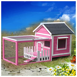 TYX Casa Perros Madera Lavable, Casetas Perros Perreras Perros Exterior con Patio, Jaula Extraíble Mascotas Pequeña Y Mediana,146×77×82.4cm precio