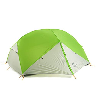 Naturehike Mongar Tienda de Mochilero de Silicona Ultraligera 20D para 2 Personas para Ciclismo, Senderismo, Acampada (20D Verde y Gris)