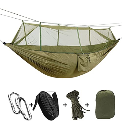 Hamaca para Camping Hammock Hamaca De Swing De Nylon Trae La Hamaca Doble Impermeable De Mosquitero Con La Bolsa De Viaje Compacta Que Acampa La Hamac
