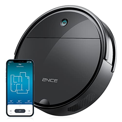 2NICE Robot Aspirador con Mapeo, WiFi/Alexa/App/Google, 2300Pa Mini Aspiradora Robot Óptimo para Mascotas , Silencioso, Ideal para Suelos Duros y Alfo