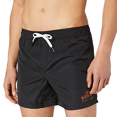 REPLAY Lm1075.000.83218 Baador para Hombre, Negro (098 Black), S
