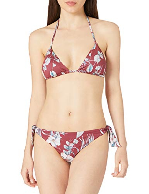 Emporio Armani Swimwear Triangle Rem.Cups & Brazilian W/Bows Bikini Tropical Garden Juego Biquini, Estampado Floral, L para Mujer