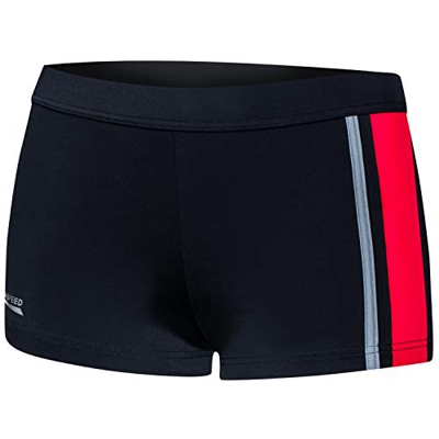 Aqua Speed Amos Mens Bañadores | Pantalones de baño para Hombres | Protección UV | 08. / 13 / Negro Rojo Gris | Tamaño: XXL