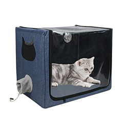Caja de atomización plegable dedicada mascotas, jaula grande UCI de oxígeno perros y gatos, para tratamiento de respiración de animales, familias de m en oferta