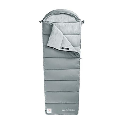 Naturehike Saco de Dormir de Algodón con Capucha Saco de Dormir para Mochileros Senderismo Camping en Interiores y Exteriores (Gris M400)