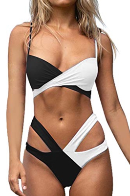 UMIPUBO Traje De Baño Bikini para Mujeres Push up Vendaje Vistosa Conjunto de Bikini División Color de Golpe Bañador Ropa de Playa de Dos Piezas Tops 