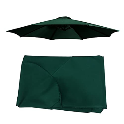 Hemoton Sombrilla de Recambio para Sombrilla Exterior para Sombrilla Portátil Mercado Mesa Paraguas (Verde/8 VARAS/Sin Estructura) 300Cm