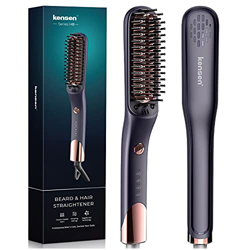 Cepillo Alisador de Barba, KENSEN 2 en 1 Peine Alisador Hombre, PTC 30 Segundos de Calentamiento Rápido, Plancha de Pelo Eléctrico con 4 Niveles de Te en oferta