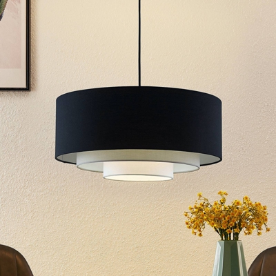 Lindby Ailany lámpara colgante textil, negro, gris