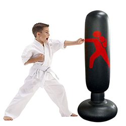 Saco Boxeo Niños - JanTeelGO Punching Ball 160cm Saco de Boxeo Hinchable de Niños Saco de Arena Inflable de Pie para Practicar Karate MMA Bolsa de Box precio