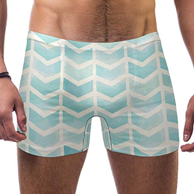 CHINFY - Bañador para hombre, diseño geométrico de acuarela Chevron Multicolor multicolor XL