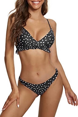UMIPUBO Bikini Mujer Conjuntos Dos Piezas Bañador de Baño Traje de Baño Playa Ropa de Baño Bikini Sets Talla Grande Tops y Braguitas (Negro, L)