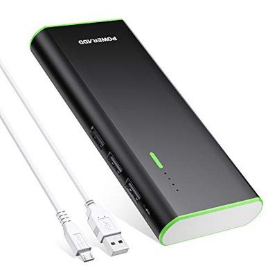 Batería Externa 10000mAh (3 USB Salida, 5V 2A, Más 2.5A, con Linterna) Power Bank Compatible con iPhone iPad Samsung Xiaomi Móviles Inteligentes y Tab
