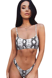 Voqeen Bikinis para Mujer Estampado de Serpiente Leopardo Traje de Baño Ropa Verano Bañador Traje de Baño de Mujer Dos Piezas Conjunto (Estampado de S en oferta