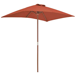Ausla Parasol Cuadrada para terraza con Poste de Madera, Diámetro 200 cm, Sombrilla para Exterior, jardín, Terracota características