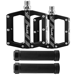 1 Par de Pedales Bicicleta Montaña, con 1 Par de Puños Bicicleta, Bicicleta Pedales de Aluminio de 9/16 Pulgadas características