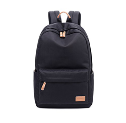 Joymoze Mochila Escolar Clásica Impermeable Informal Retro de Color Liso para Adolescentes Negro precio