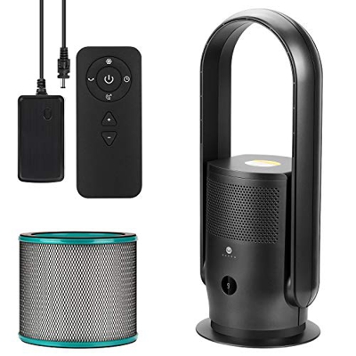 U ULTTY Ventilador Sin Aspas,Ventilador de Torre Silencioso con Aire Purificado/negro