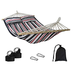 BB Sport Hamaca con Barra CIBAO Incluye 2 Cojines Superficie 240 x 150 cm en Muchos Colores Capacidad de Carga 300 kg para 2 Personas, Color:Sylt características