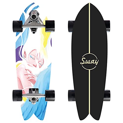 VOMI Surf Skate 32", CX7 Carving Truck Pumpping Skateboard, Rodamientos de Bolas ABEC-11, 81×25cm Arce Tablero, Adecuado para niños, Adolescentes, jóv