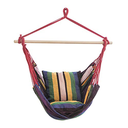 N / B Silla de Hamaca Colgando Cuerda de colandura, Silla Colgante máximo 260 lbs de algodón Colorido de Calidad para Interiores al Aire Libre Dormito en oferta