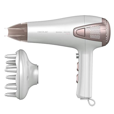 Cecotec Secador de Pelo Iónico Bamba IoniCare 5250 EasyCollect. 2100 W, Función recogecables automático, Ion real, con Boquilla concentradora y Difuso