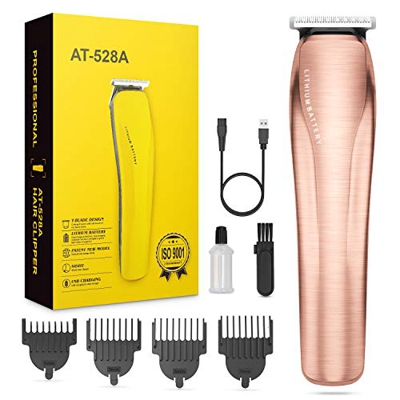 Máquina Cortar Pelo,Recortadora Barba y Cortadora Pelo Hombre, Cortapelos Inalámbrico con Potentes Baterías de Litio Recargables Incorporadas (Oro ros