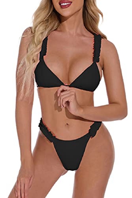 UMIPUBO, Conjuntos de Bikinis para Mujer, Conjuntos de Bikini con Volantes de Dos Piezas, Traje de baño Push Up, Trajes de baño de Talla Grande, Bikin