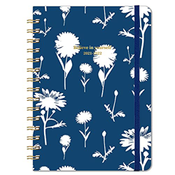 Agenda 2021 2022 – A5 semanal con pestañas mensuales de julio de 2021 a junio de 2022, 15 x 21 cm, crisantemo blanco en oferta