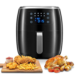 Airfryer, 6L XXL Freidora de Aire Caliente con Motor Silencioso y Potente de 1800 W, 8 Preajustes, sin Aceite, LED-Display, Receta 40+, Negro precio