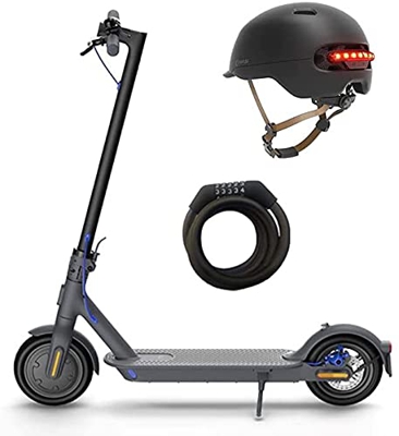 Xiaomi Mi Electric Scooter 3 + Quick Media Casco SMART4U SH50U M, Negro, Adultos Unisex