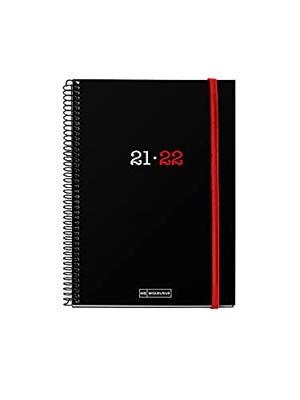 Miquelrius - Agenda Escolar 2021-2022, Tamaño PLUS 15 x 21.3 cm, Semana Vista, College Negro, Idioma Español