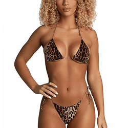 Conjunto de bikini de dos piezas con estampado de guepardo de serpiente, estilo brasileño - Marrón - 36-38 en oferta