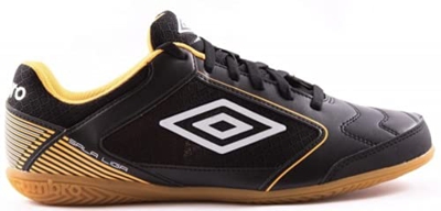 UMBRO Sala Liga IC Botas, Hombre, Negro (Black/White/Orange Pop), 42.5