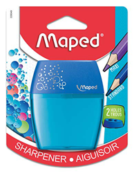 Maped Shaker 634755 - Sacapuntas 2 orificios, plástico, colores surtidos, 1 unidad características