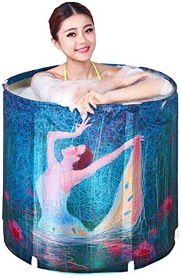 Inflatable pool Conveniente Plegable Baño Barril Adulto de la Familia de Cuerpo Completo portátil Burbuja Profunda pequeña bañera for Adultos baño en 