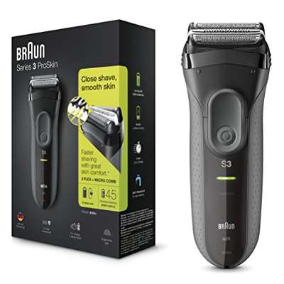 Braun Series 3 ProSkin 3000 s - Afeitadora eléctrica Hombre, para barba, máquina de afeitar inalámbrica y recargable, color negro