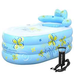 Conveniente Bañera Inflable Espesada bañera for Adultos bañera Plegable Nadar (Color : Manual) precio