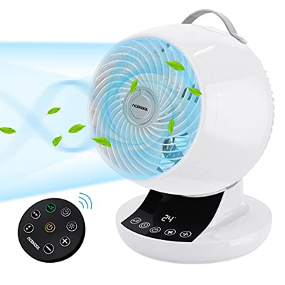 Ventilador de Mesa Silencioso Acekool ND1 Diámetro 20cm con Mando a Distancia Lleva 12 Velocidades y 3 Modos Cabeza Oscilante Bajo Consumo Circulador 