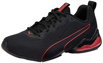 PUMA Cell Valiant SL, Zapatillas para Correr de Carretera Hombre, Negro Black/High Risk Red, 42.5 EU