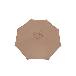 Faderr Parasol de repuesto para sombrilla de 9/10 pies para exteriores, con 8 varillas (solo toldo) (Khaki, tamaño: 3 m) en oferta