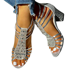 Minetom Sandalias Mujer Bombas Tacones De Bloque Tacones Altos Zapatos Verano Sandalias con Cremallera Fiesta Ocio Boda Noche Sandalias A Plateado 38  características