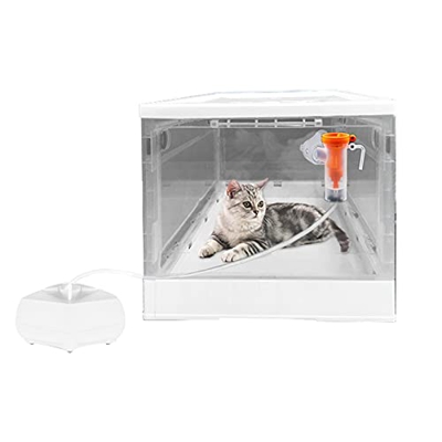 Zhao Li Jaula de UCI para nebulización para Cachorros, Caja Transparente de oxígeno Animal, Tratamiento respiratorio/organización de Rescate para Perr