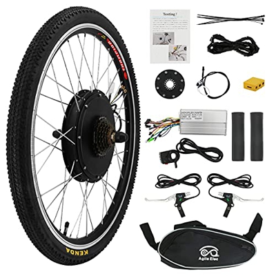Kit de conversión para bicicleta eléctrica de 26 pulgadas, 48 V, 1000 W, motor de buje para bicicleta, bicicleta eléctrica, kit de conversión (rueda t