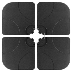 Juego de 4 soportes cuadrados para sombrilla, peso para sombrilla, soporte para sombrilla de mercado, con aprox. 60 litros de agua o 90 kg de arena re precio