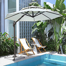 QLLL Sombrillas Voladizas, 2,5 M Parasol Exterior Parasol Roma Offset, Manivela y Base Cruzada, Protección UV y Sombrilla De Jardín Impermeable, Marco precio