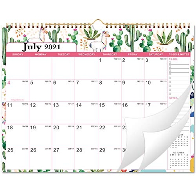 Calendario 2021-2022 – Calendario mensual de pared 2021-2022 con fechas julianas, 38 x 29 cm, julio 2021 - diciembre 2022, encuadernación de doble ala