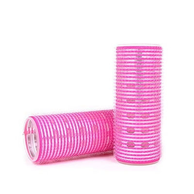 Uniquelove Air Horoscope Bangs Curling Tube Artefacto para Rizar El Cabello En La Cabeza Rizador Hueco Autoadhesivo con Calefacción - Rosa Roja 5X10Cm